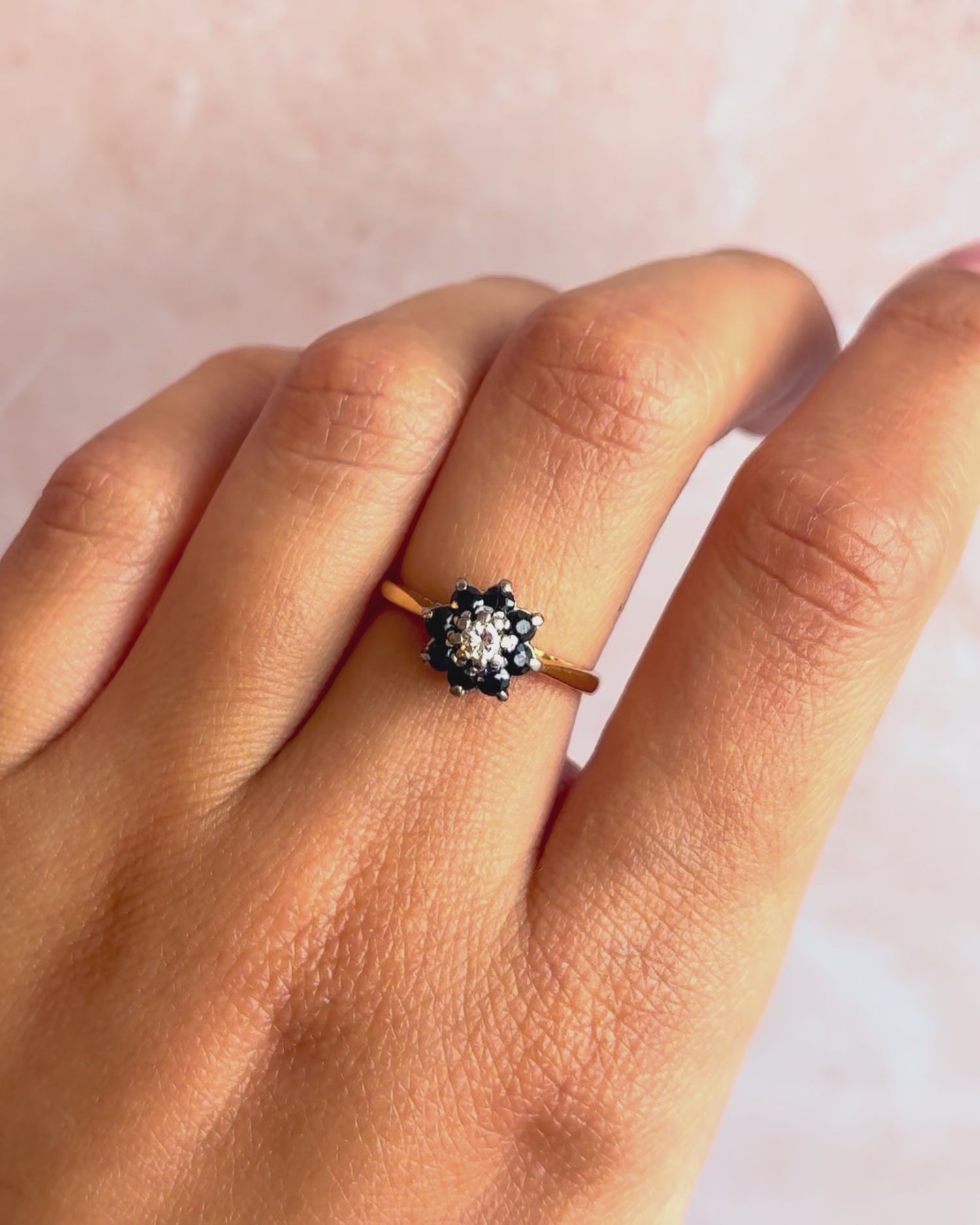 Bague Marguerite Diamant &amp; Saphirs "Lorena"