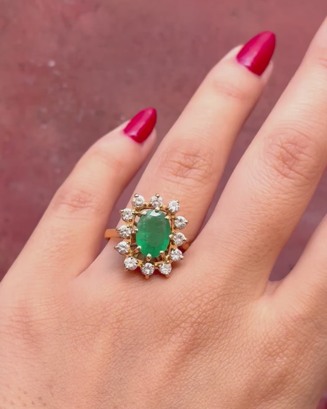 Bague Marguerite Émeraude 2.05 carats &amp; Diamants 0.72 carat 4,71g "Garance"
