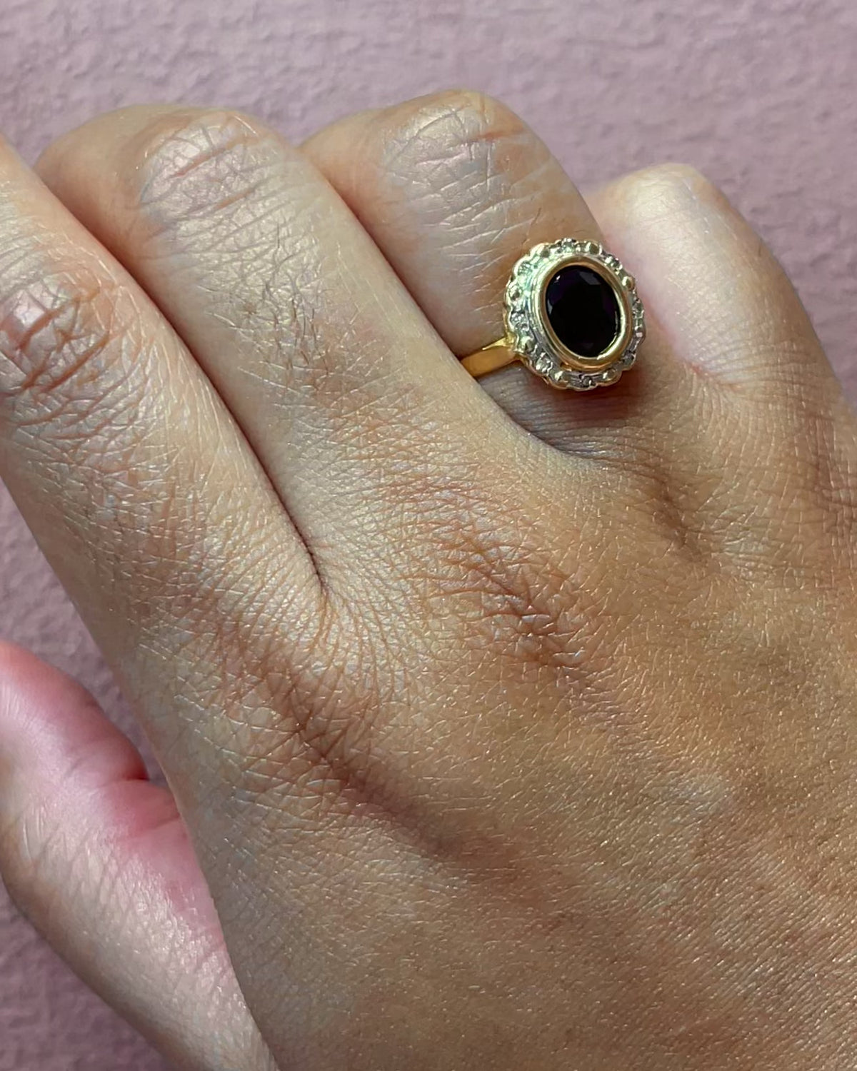Bague Marguerite Saphir 1.30 carat &amp; Diamants "Michelle"