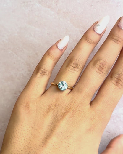 Bague Solitaire Zircon Bleu 2.20 carats "Johan"