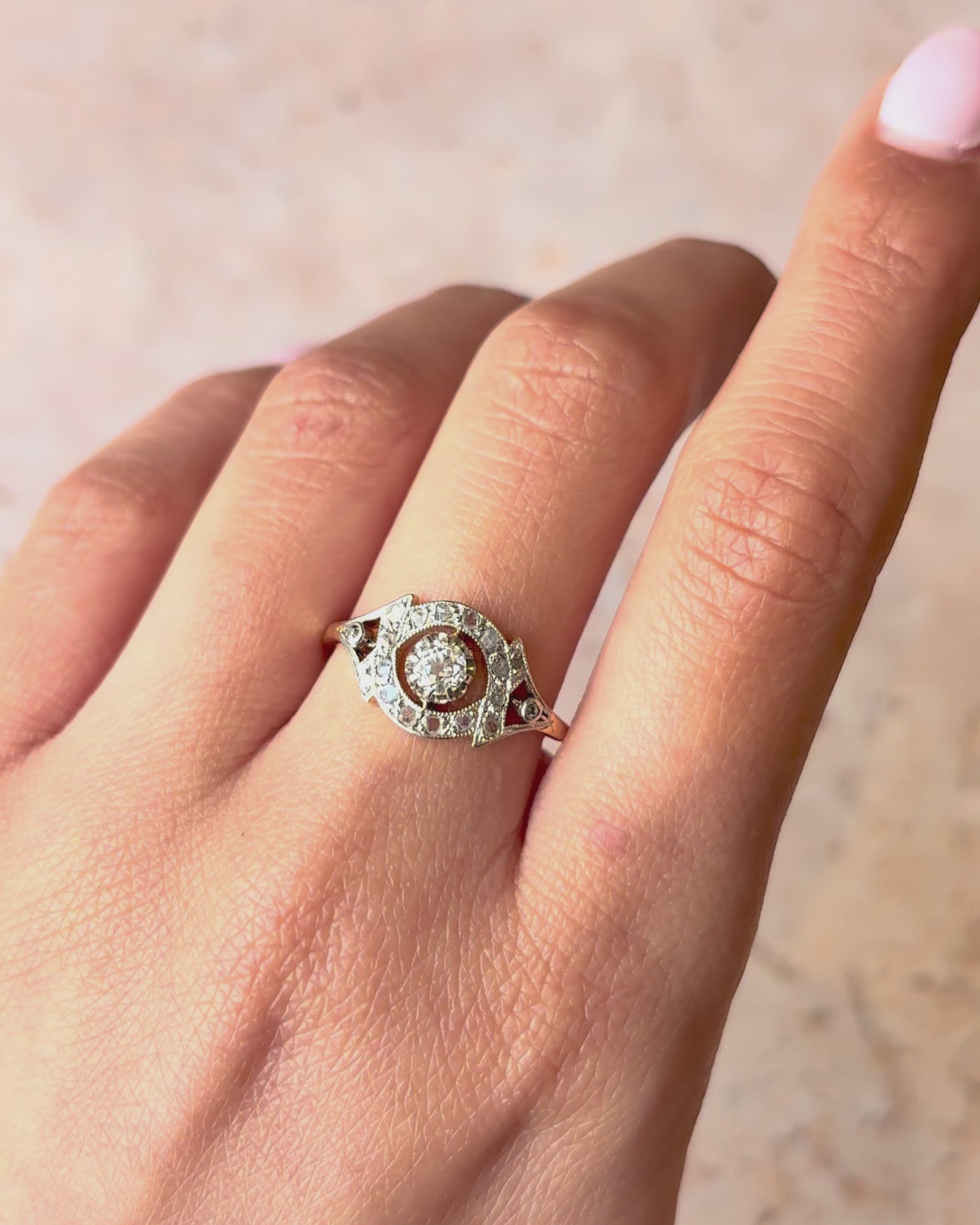 Anillo Art Déco con diamantes 0,36 quilates "Charline"