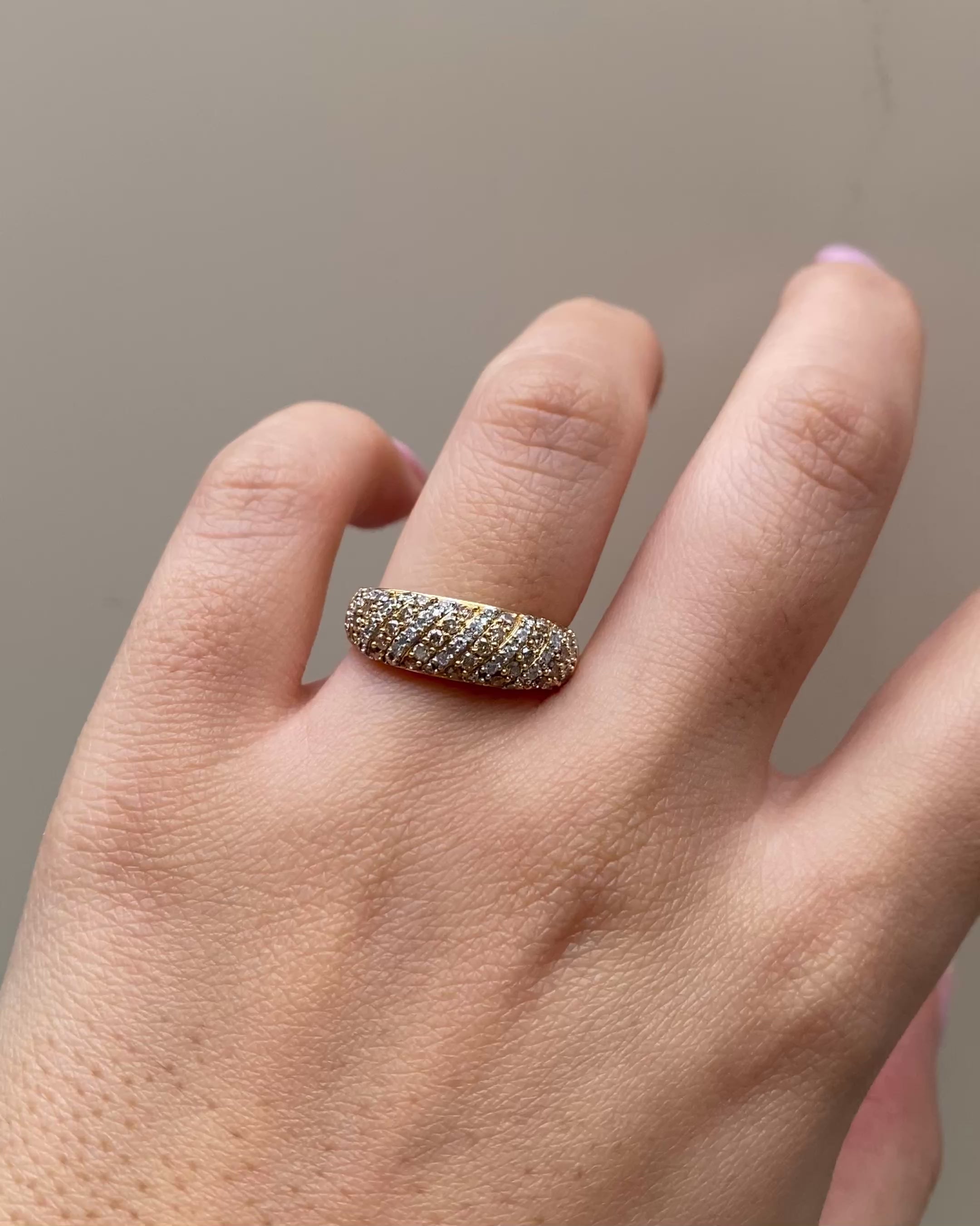 Bague Jonc Diamants Blancs &amp; Jaunes  "Fanny"