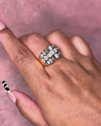 Bague Tank Diamants 0.32 carat &amp; Or 6.7g "Inaya"