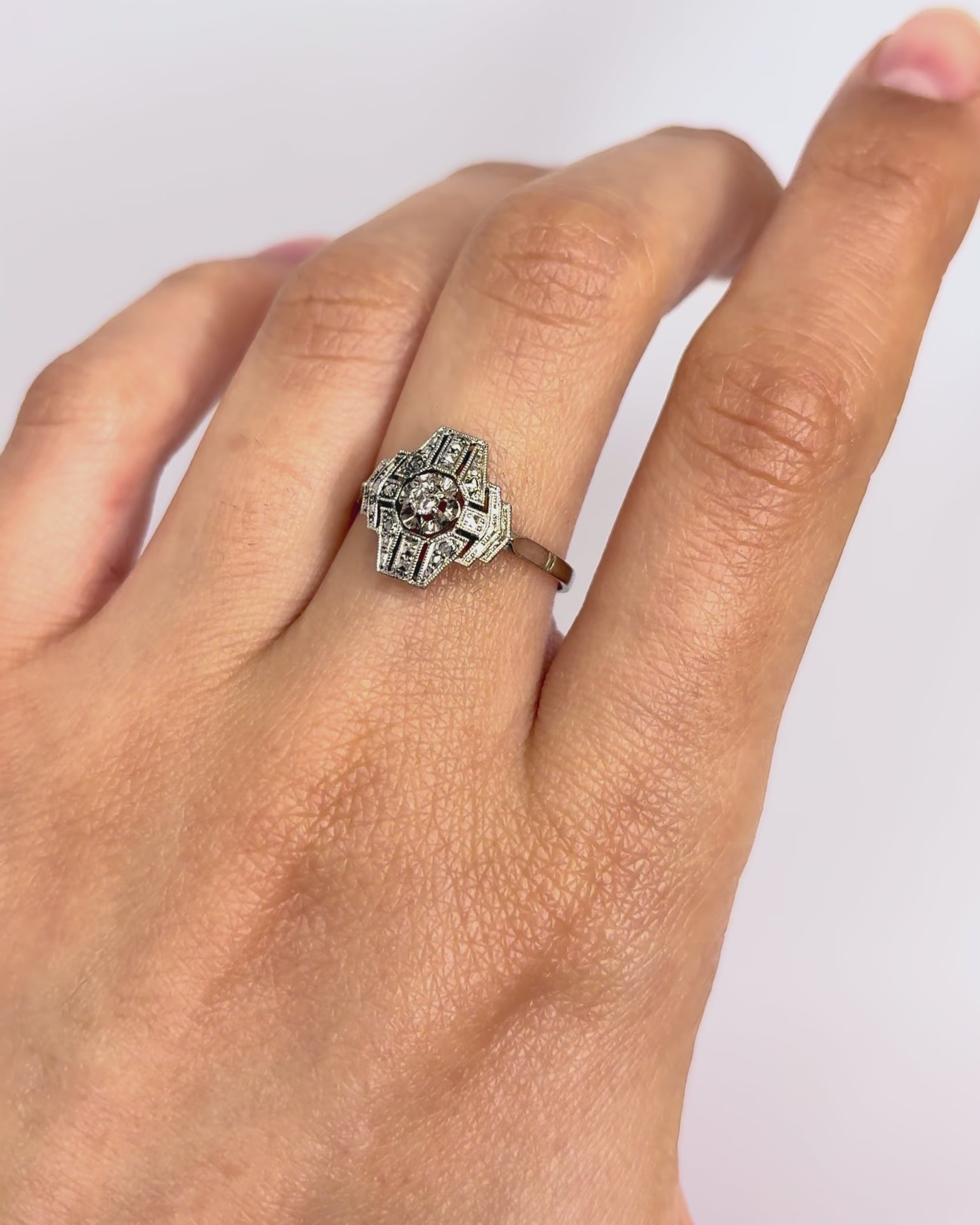 Bague Art-Déco Diamants "Ella"