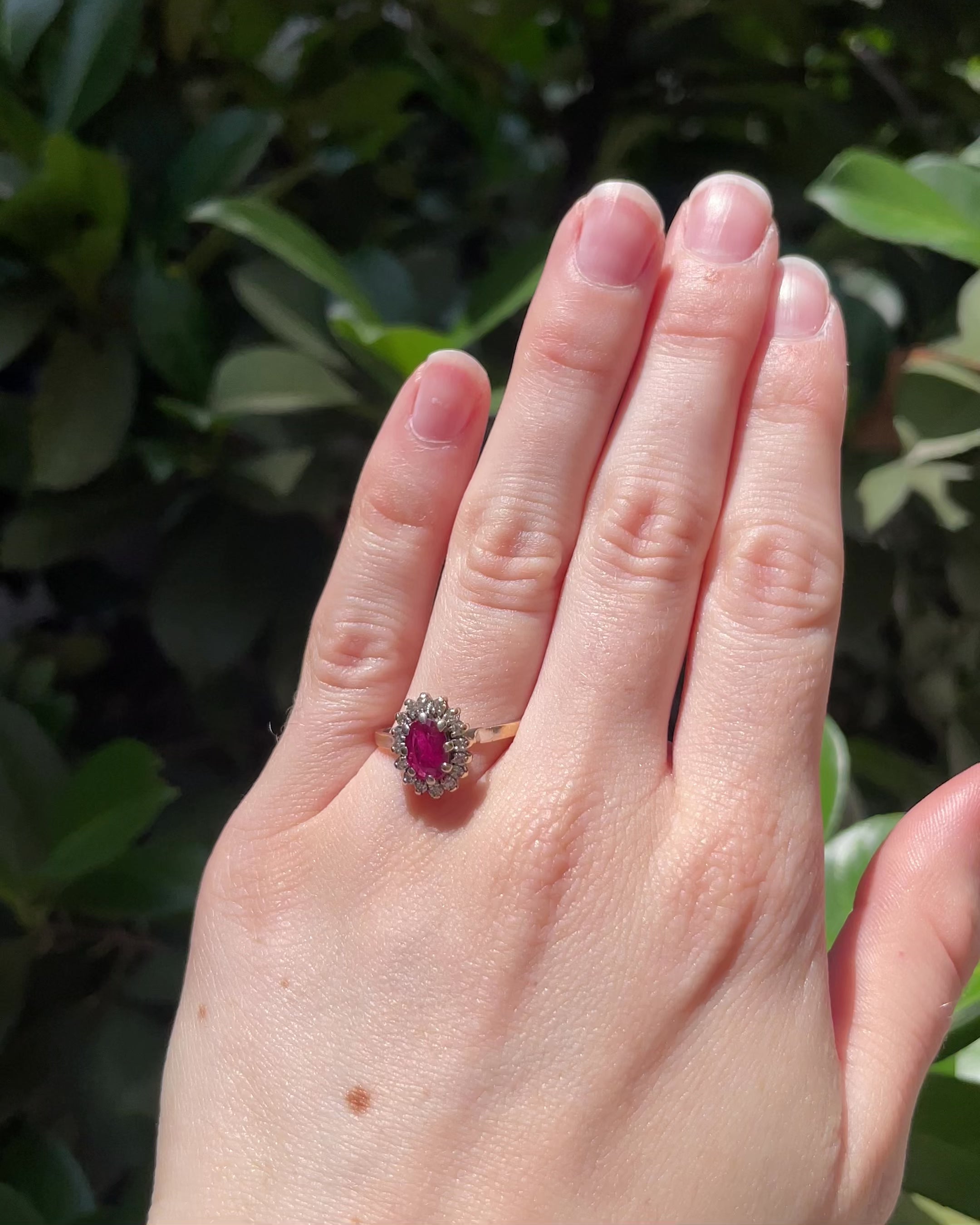 Marguerite Ruby 0.70 carat &amp; Diamonds "Sybille" Ring