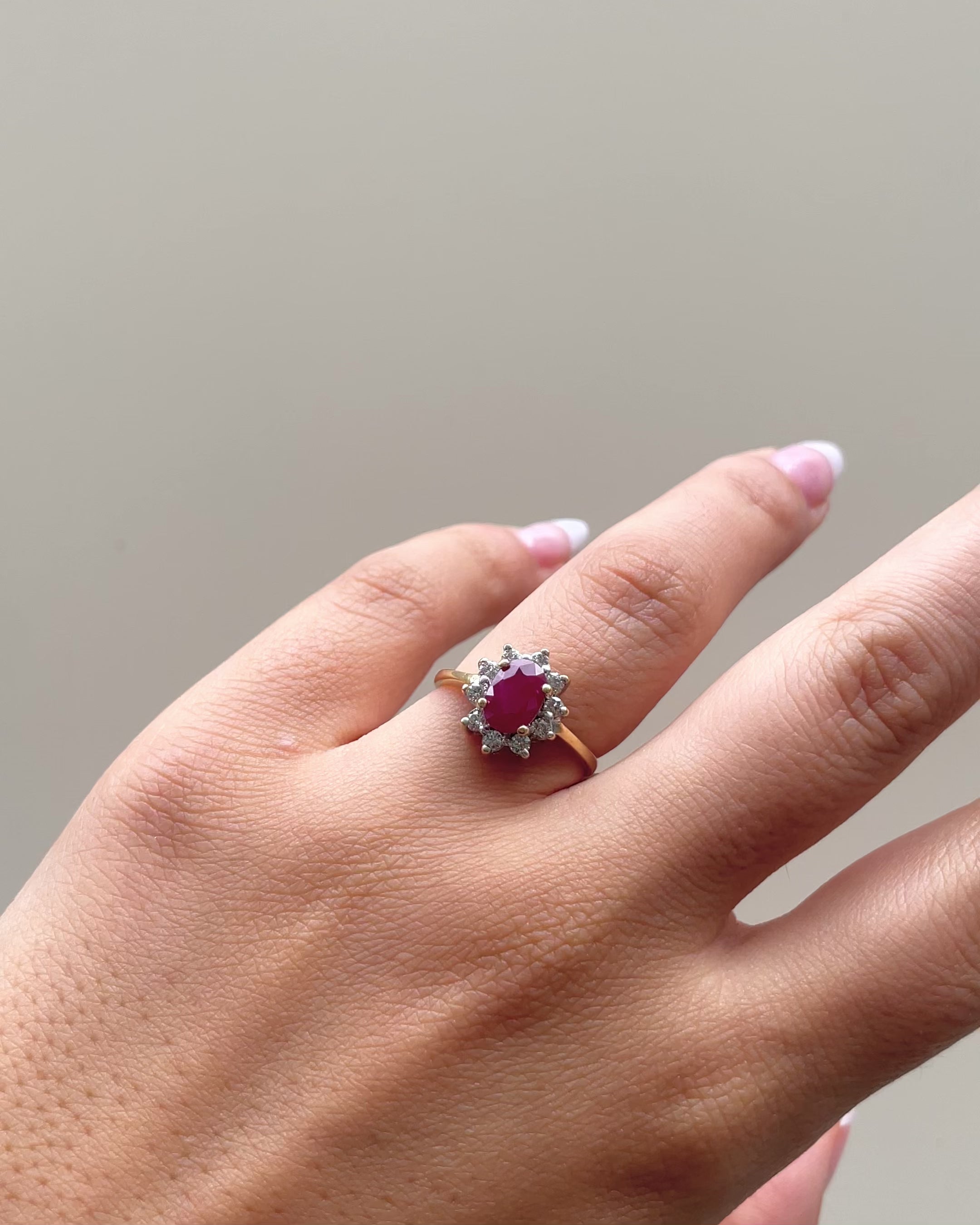 Bague Marguerite Rubis 1 carat &amp; Diamants "Dolores"