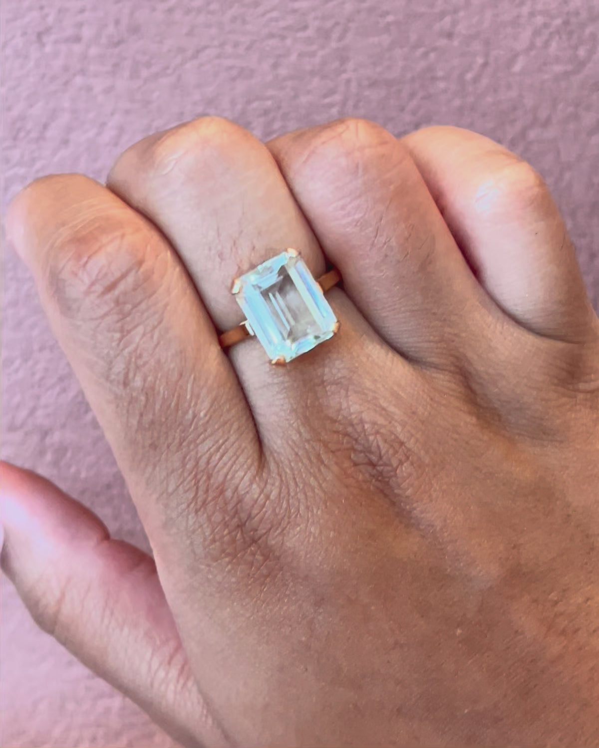6.25-carat Aquamarine Cocktail Ring, 5.23g "Lydie"