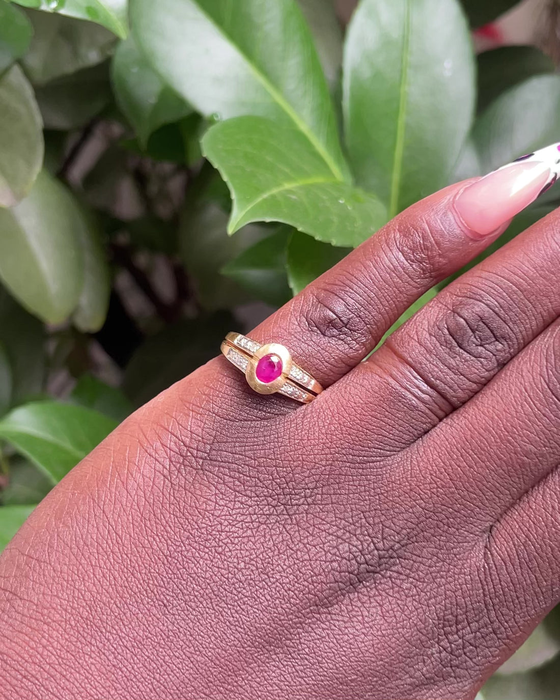 Bague Jonc Rubis 0.38 carat & Diamants “Ysalis”
