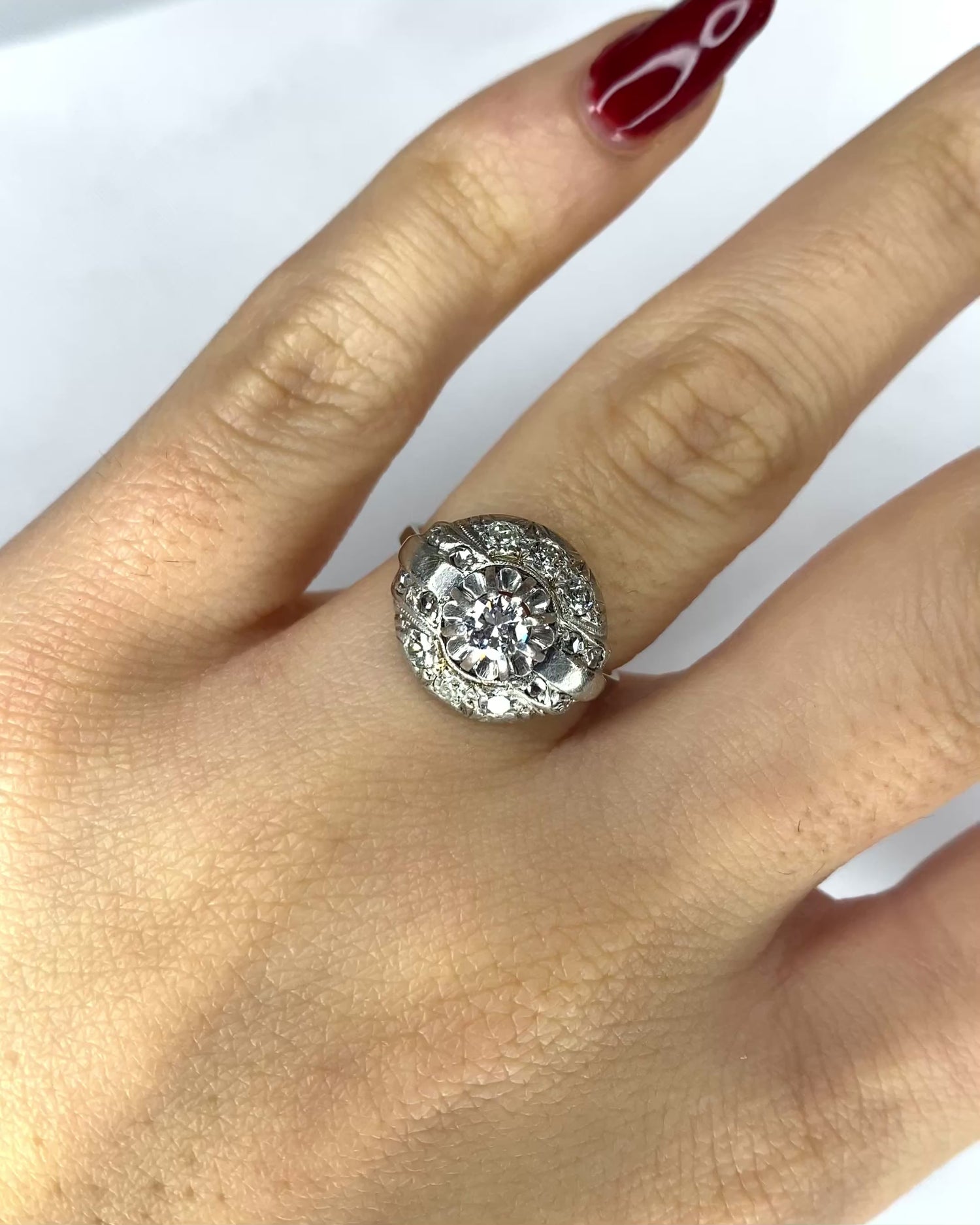 Bague Art-Déco 15 Diamants 0.63 carat &quot;Mandy&quot;