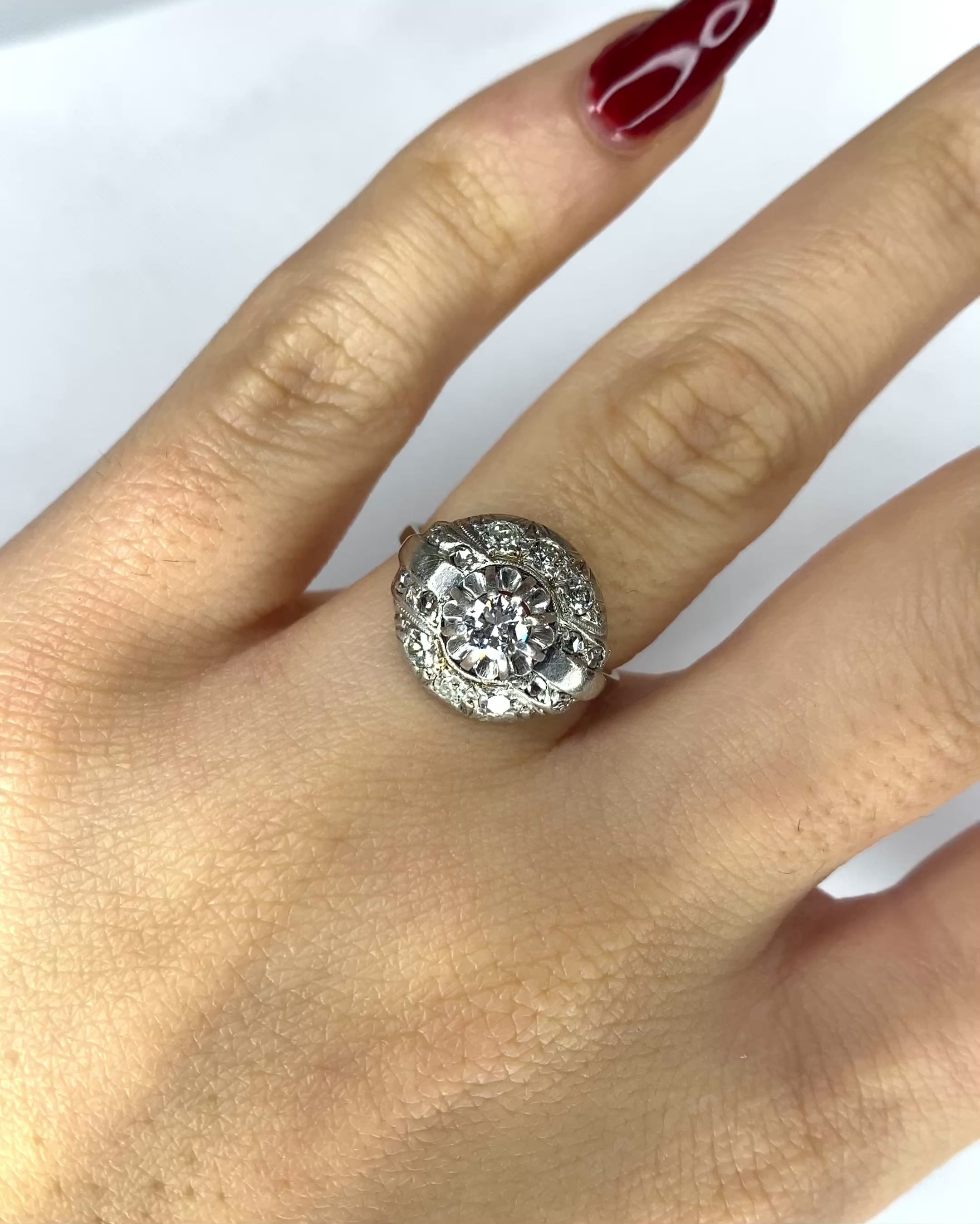 Bague Art-Déco 15 Diamants 0.63 carat &quot;Mandy&quot;