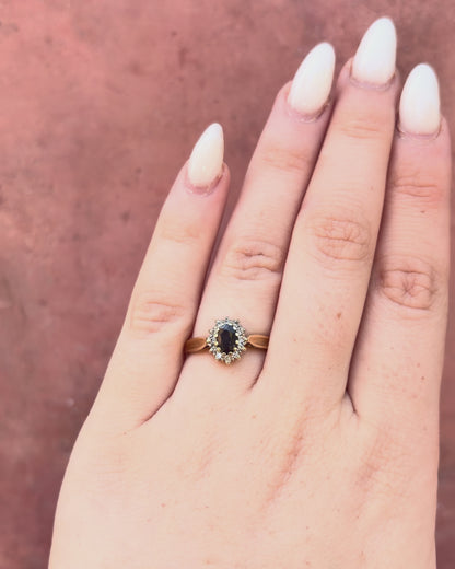 Anillo Marguerite Zafiro 0,35 quilates y diamantes "Gisèle"