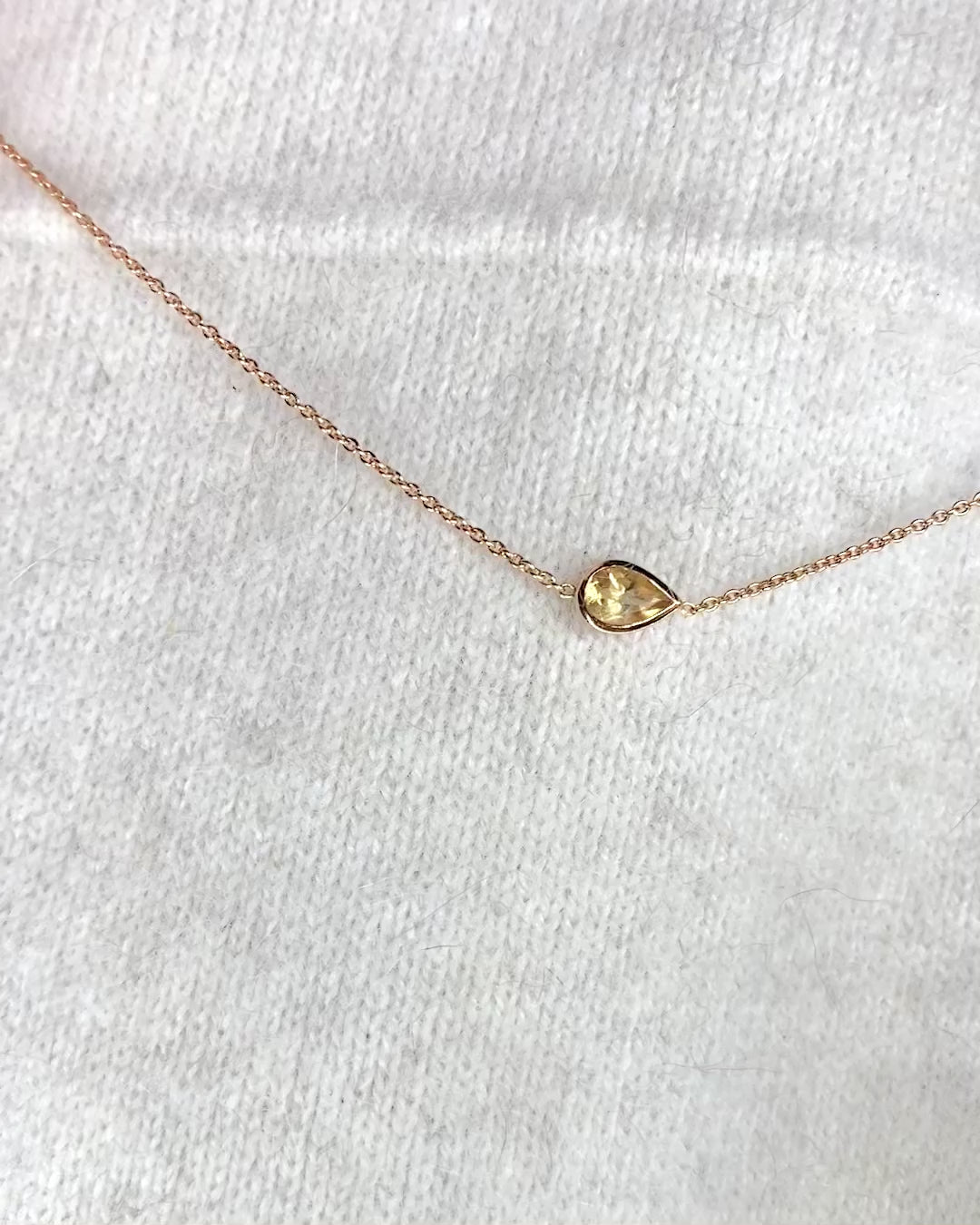 Citrine Necklace 0.46 carat &amp; Rose Gold 2.26g "Alexandra"