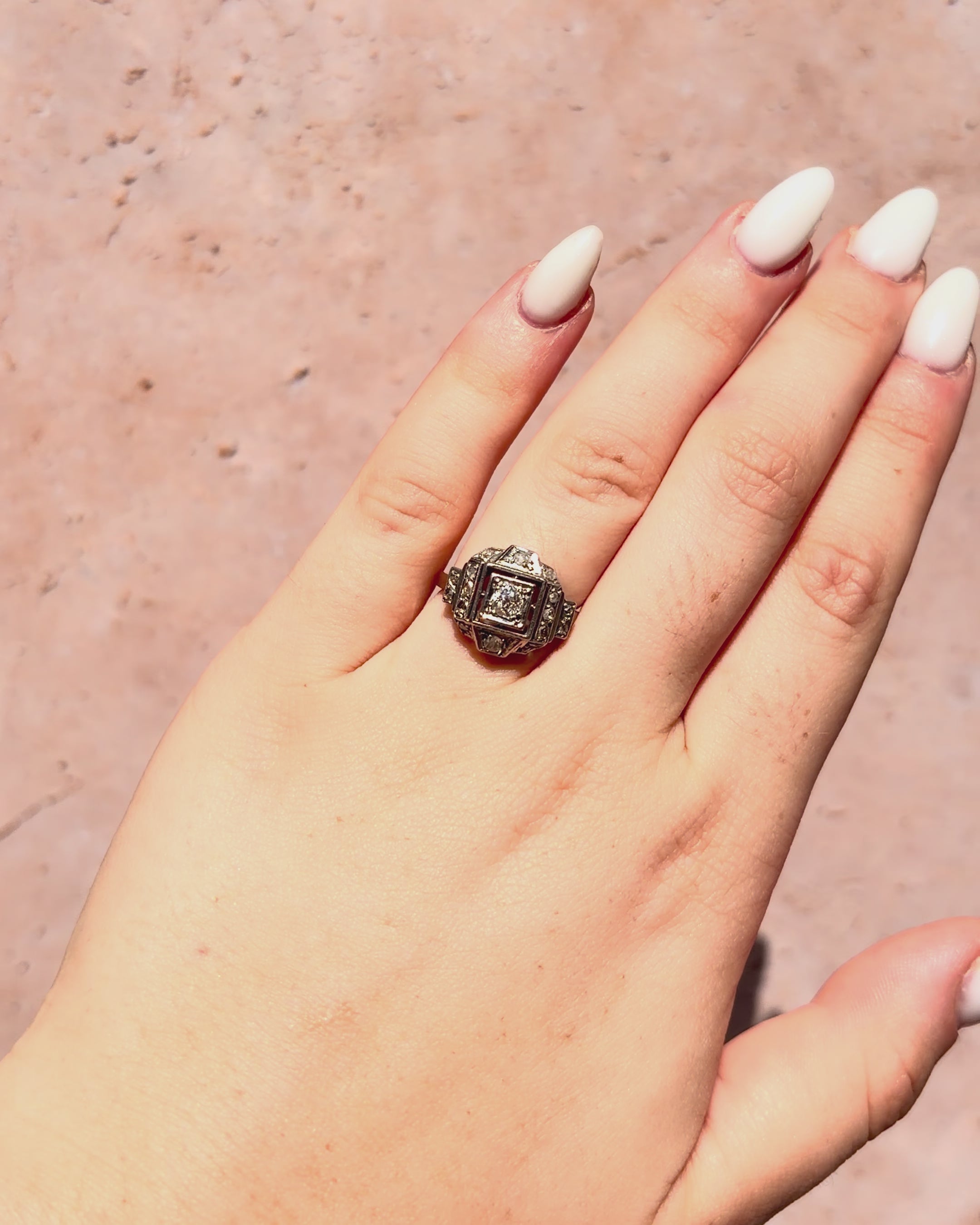 Bague Art-Déco Diamants 0.35 carat "Ninon"