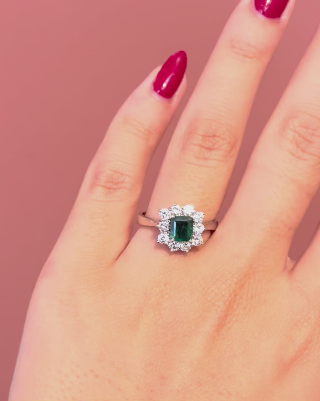 Célia Marguerite Emerald Ring 0.80 carat &amp; Diamonds 0.60 carat