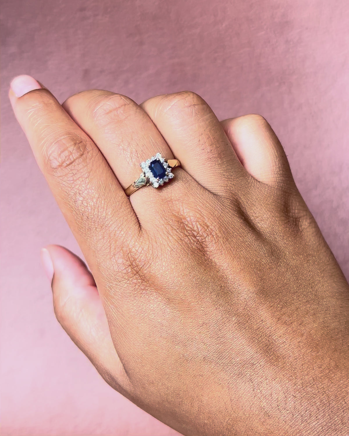 Bague Marguerite Saphir 0.91 carat &amp; Diamants 0.28 carat "Maria"