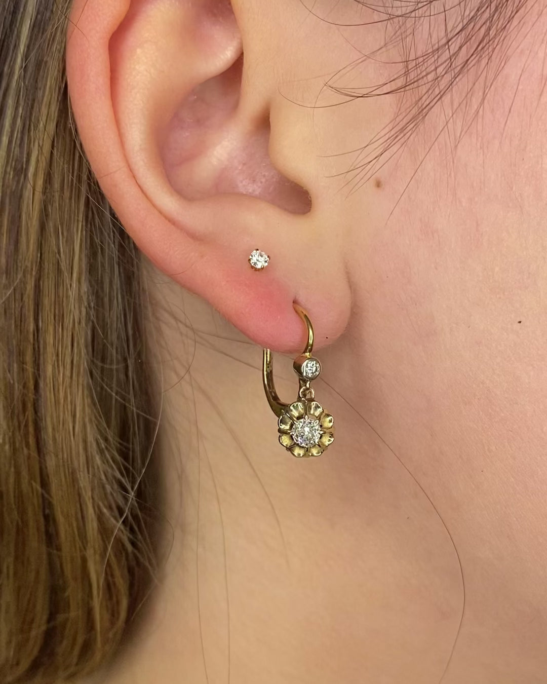 Diamond Sleeper Earrings 0.53 carat "Alexanne"