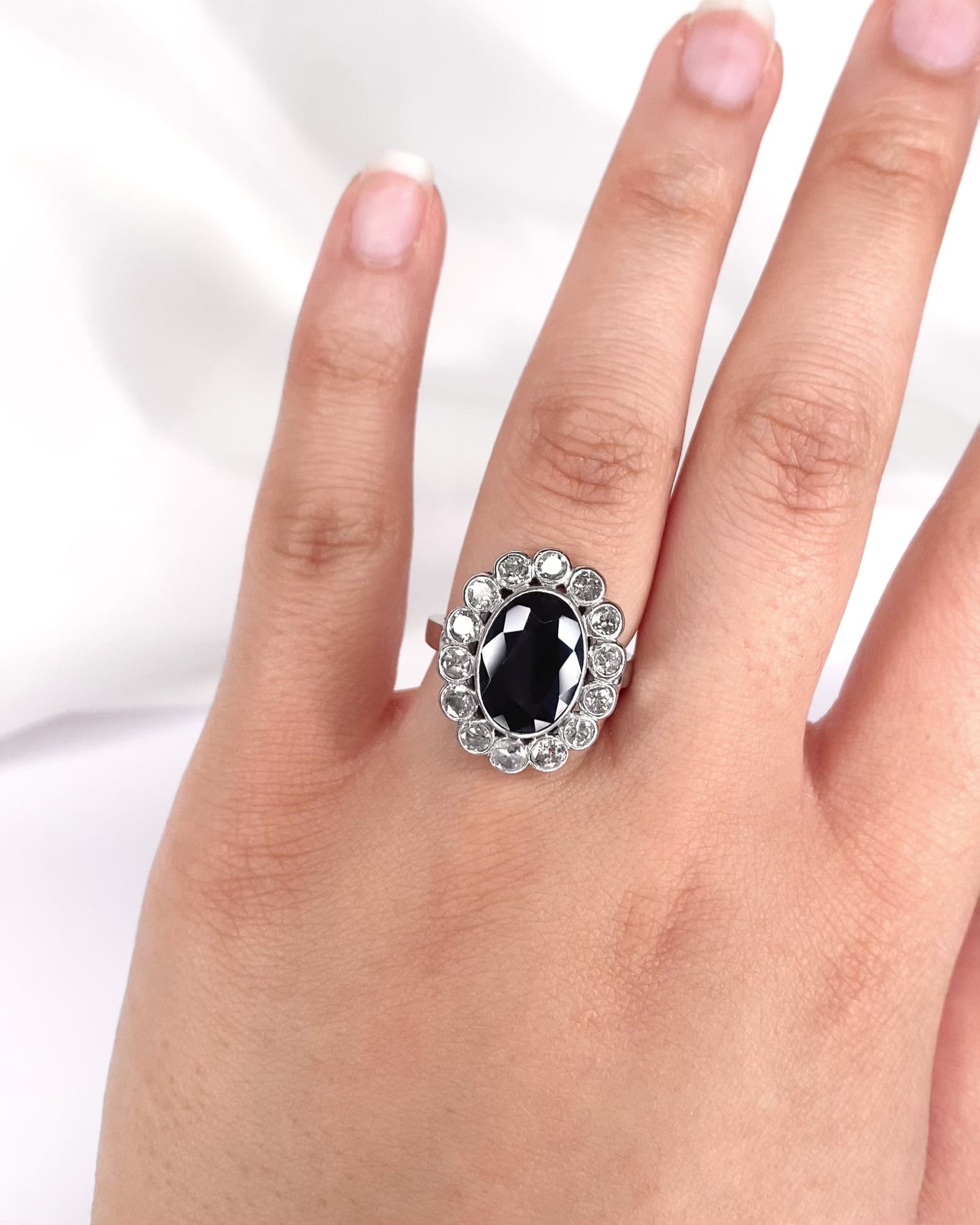 Marguerite Sapphire Ring 6.38 Carats &amp; Diamonds 1.12 Carat "Edwina"