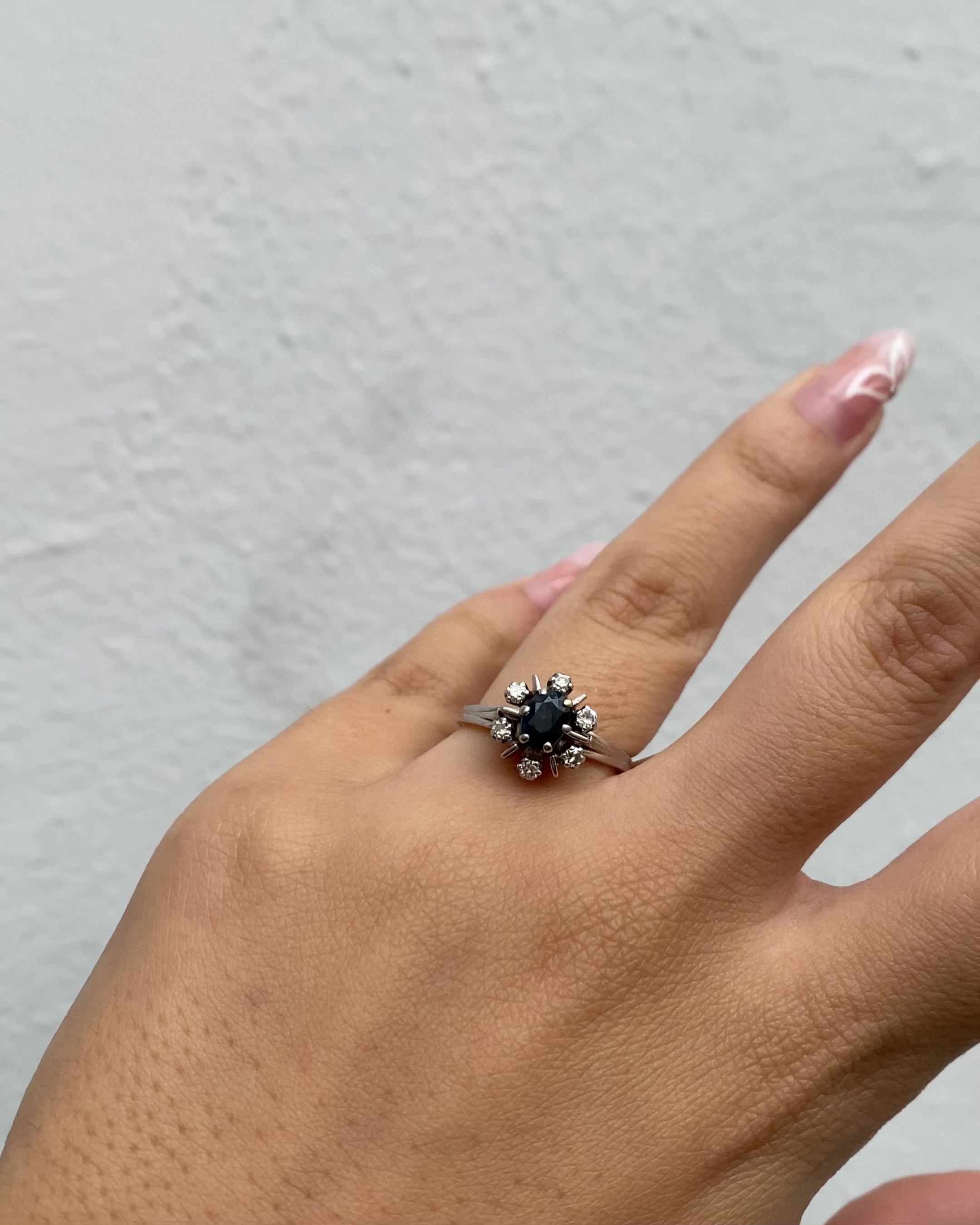 Bague Marguerite Saphir &amp; Diamants "Rosaine"