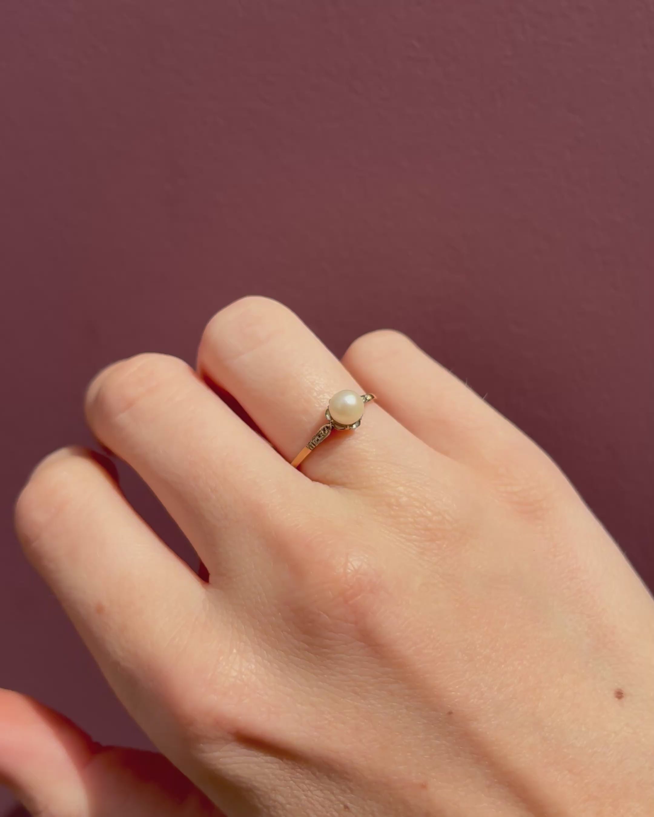 Bague Solitaire Perle &quot;Lucie&quot;