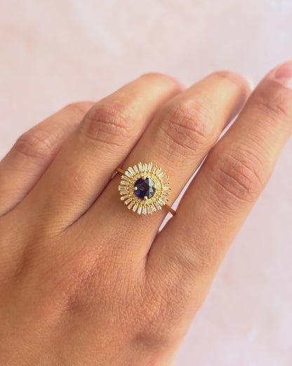 Anillo Marguerite Zafiro 0,57 quilates y Diamantes 0,39 quilates "Elio"