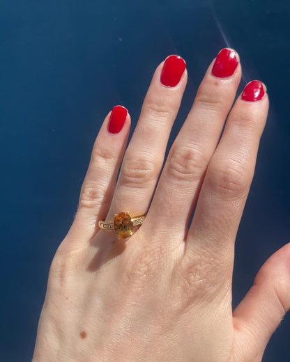 Trilogie Topaze Jaune 3.15 carats &amp; Diamants &quot;Isadora&quot;
