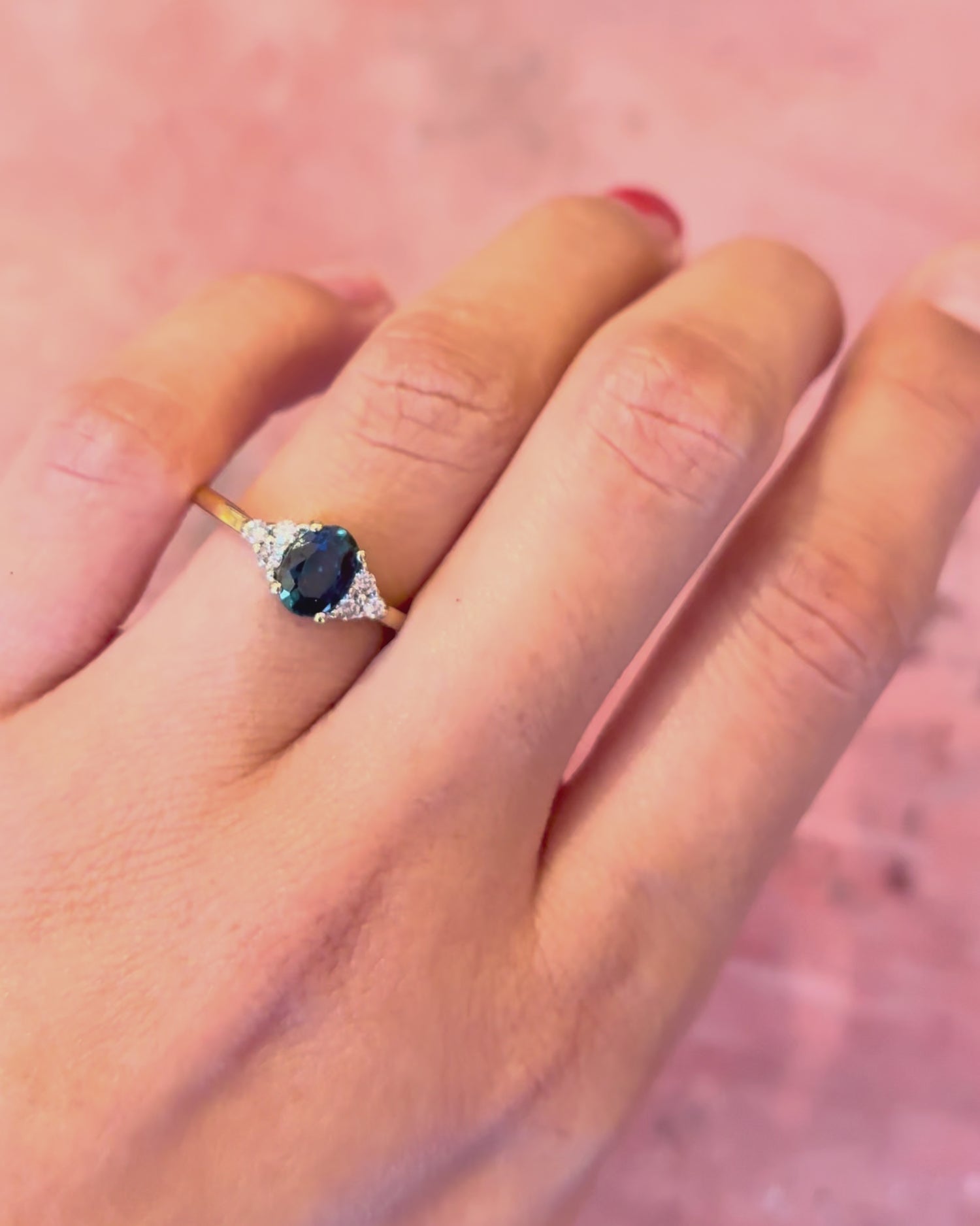 "Julianne" Trilogy Sapphire 1.13 Carat &amp; Diamonds Ring