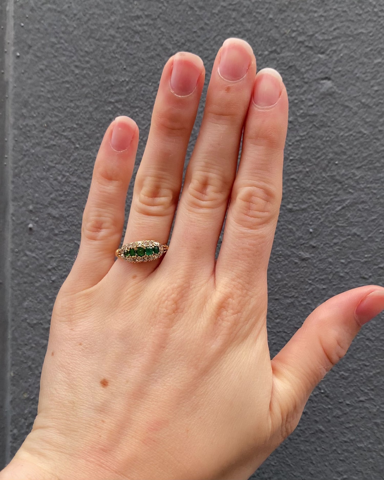 Bague Rivière Émeraudes &amp; Diamants &quot;Johanne&quot;