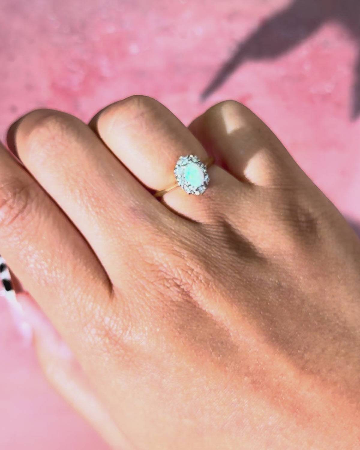 Bague Marguerite Opale &amp; Diamants "Victoire"