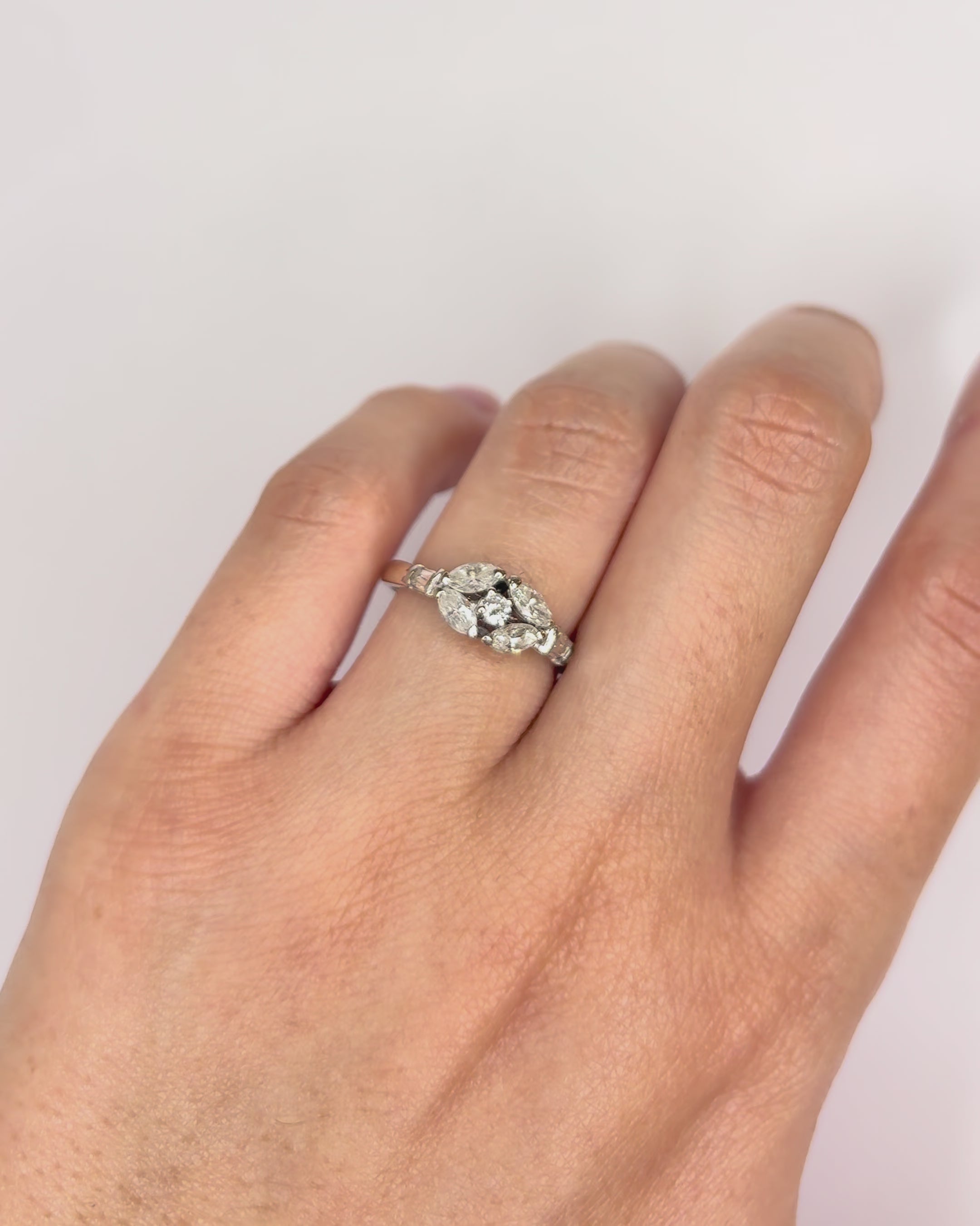 Marquise Diamond Flower Ring 0.59 carat "Isabelle"