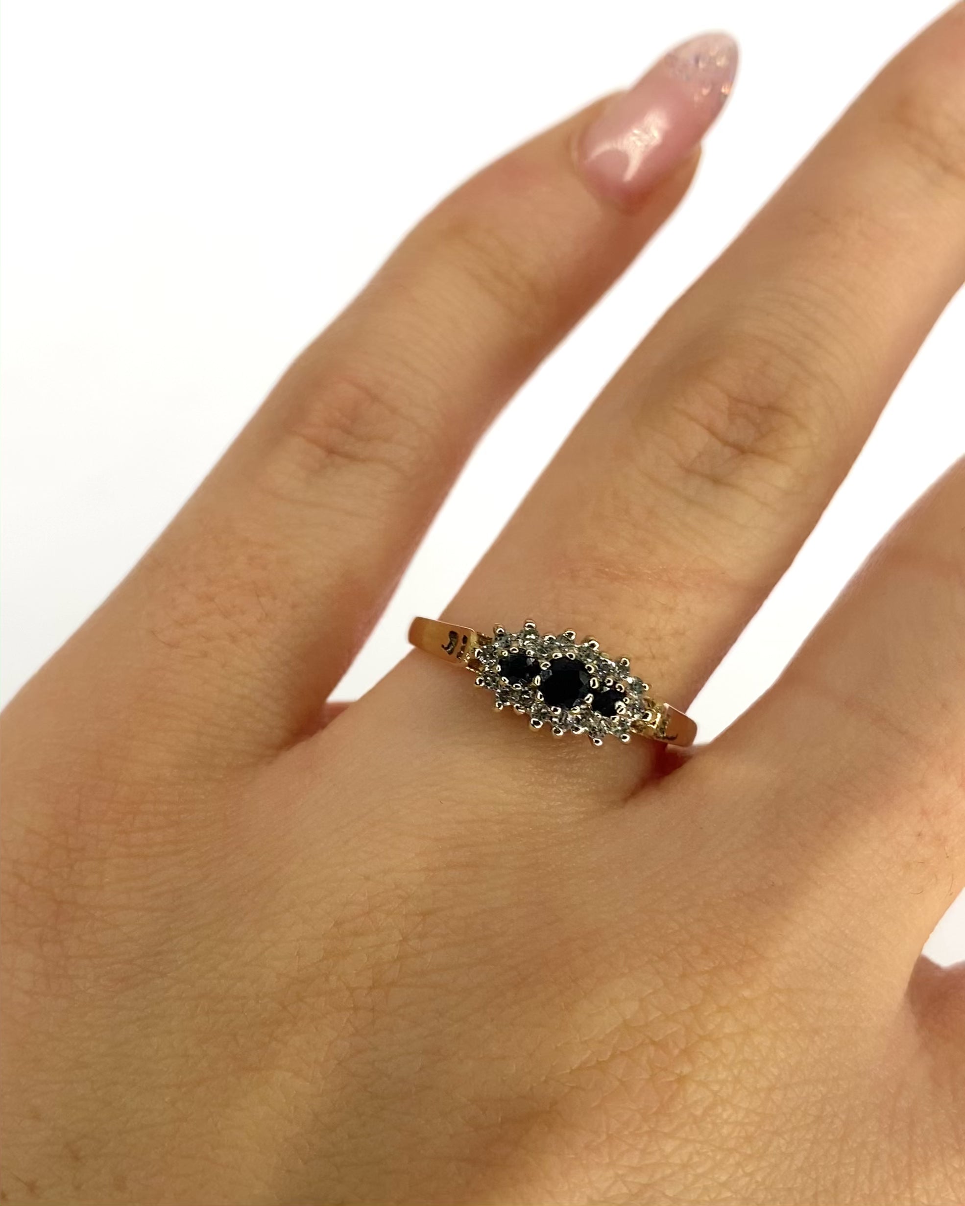 Marguerite Trilogy Ring Sapphires &amp; Diamonds "Anaïs"