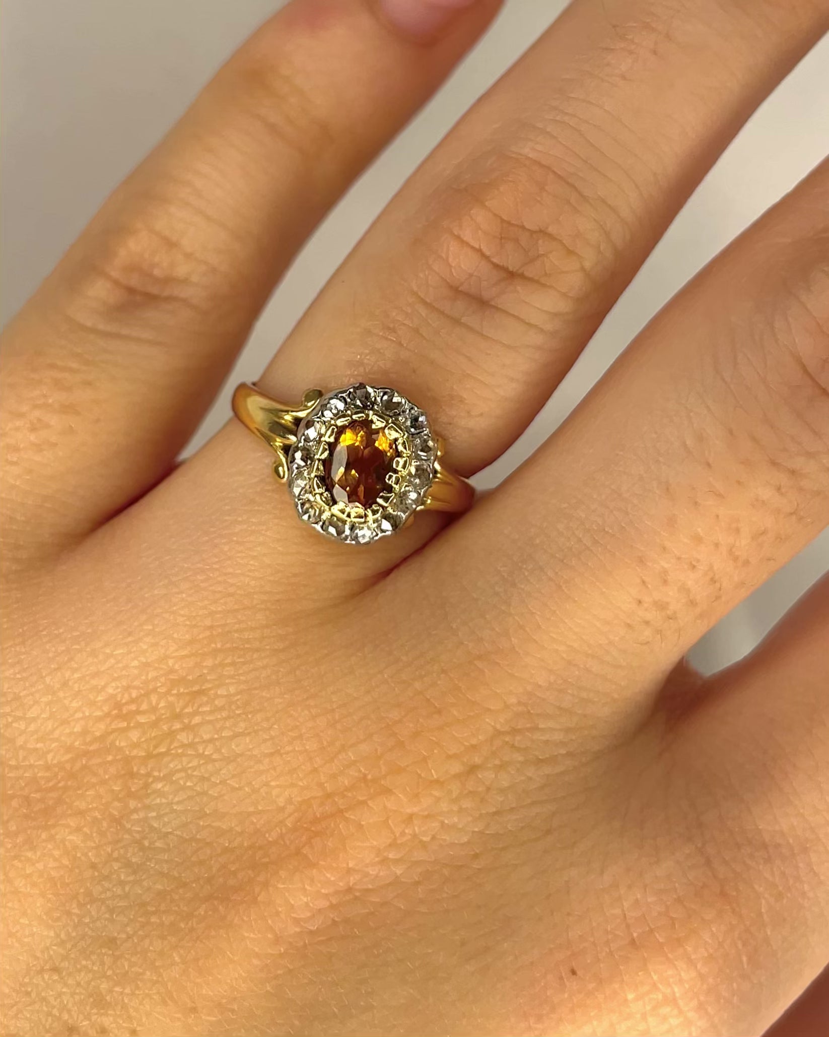 Bague Marguerite Citrine 0.44 carat &amp; Diamants "Flora"