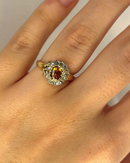 Bague Marguerite Citrine 0.44 carat &amp; Diamants "Flora"