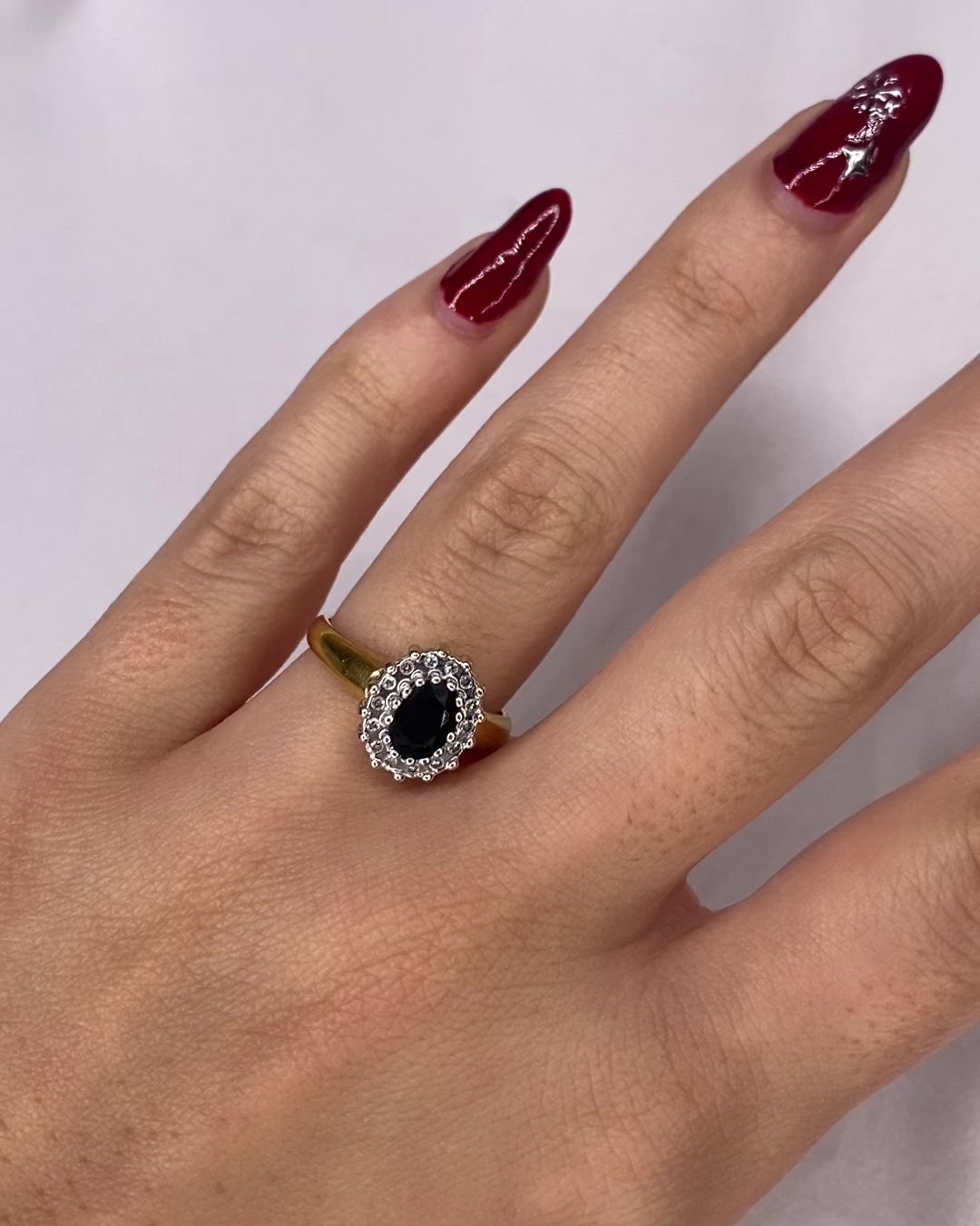 Bague Marguerite Saphir 1 carat &amp; Diamants "Hortensia"