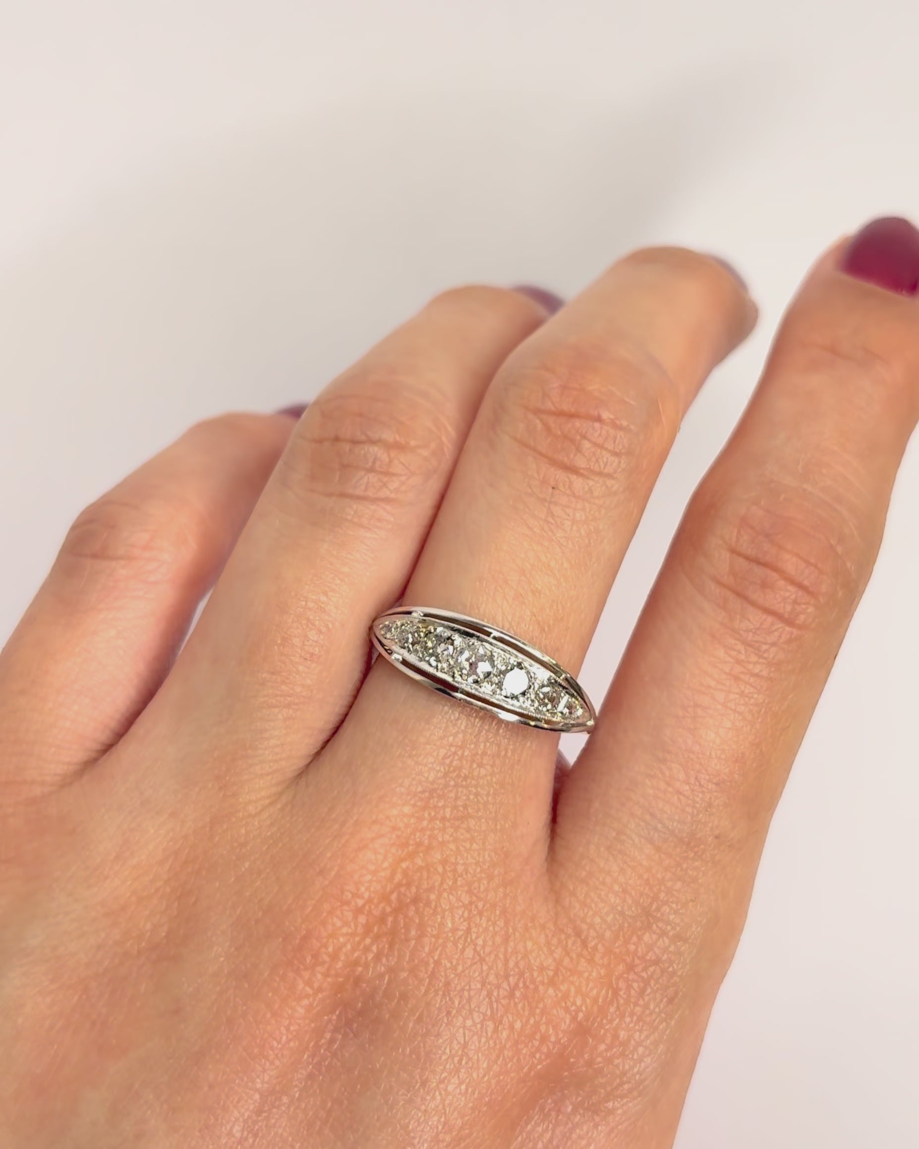 Bague Rivière Art Déco Diamants 0.42 carat "Anita"