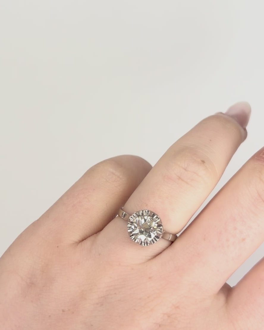 Bague Solitaire Art-Déco Diamant 1.02 carat "Fannie"