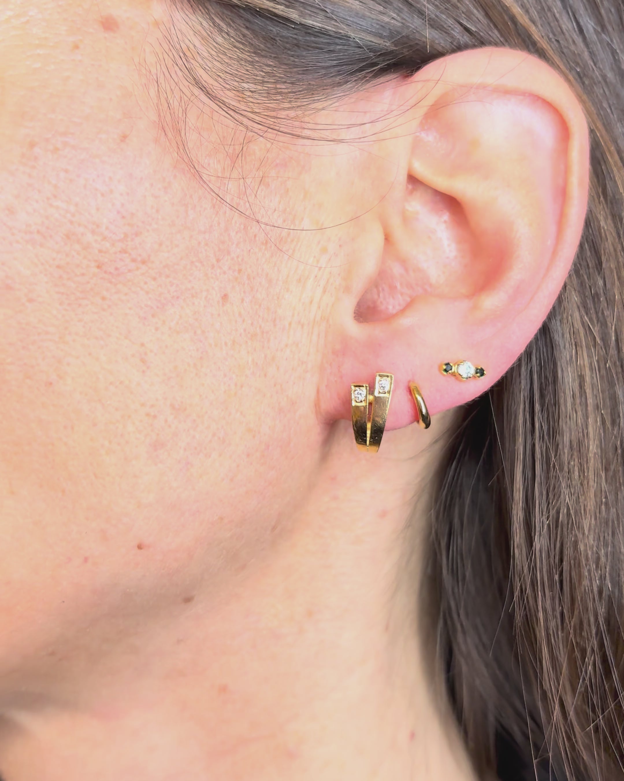 Diamond and Gold Earrings 3.36g "Joline"