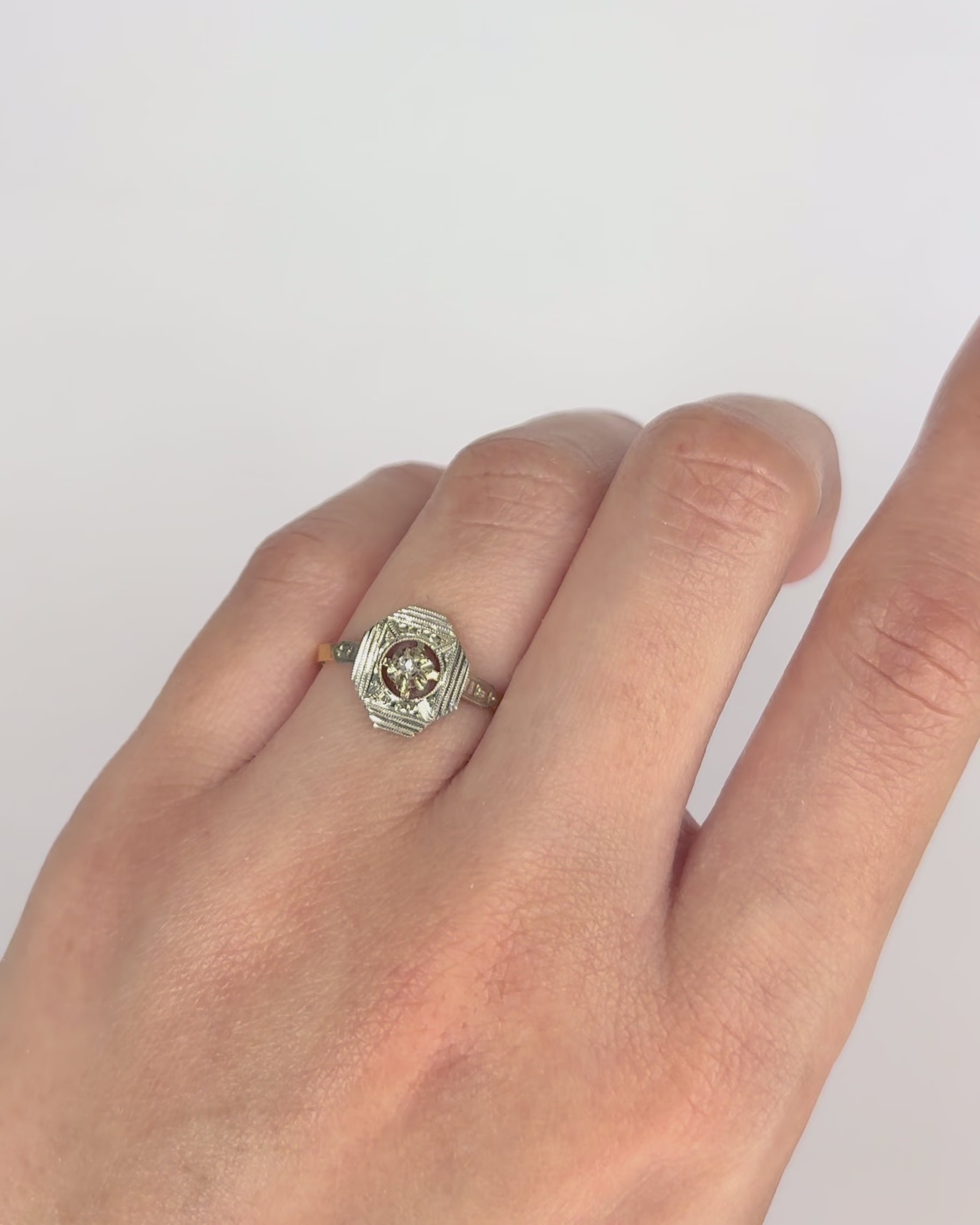 Anillo Art Déco Diamante "Éléonore"