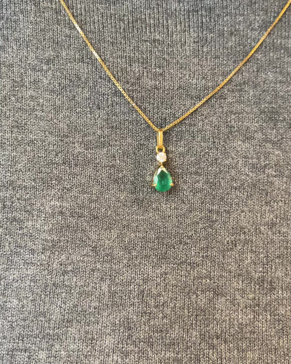 Pendentif Emeraude 1.16 carat &amp; Diamant &quot;Pina&quot;