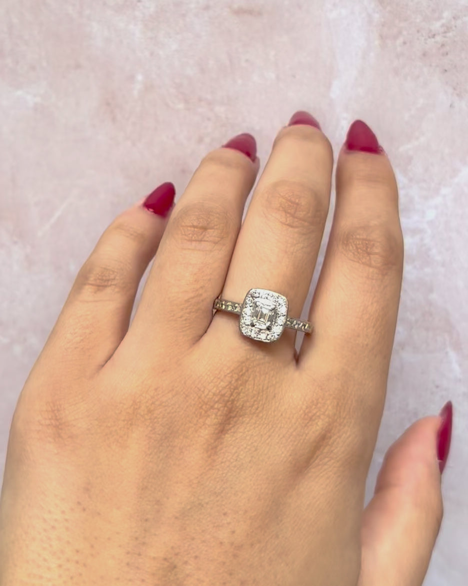 Anillo estilo Art Déco con diamantes de 0,77 quilates, 4,32 g "Laurice"