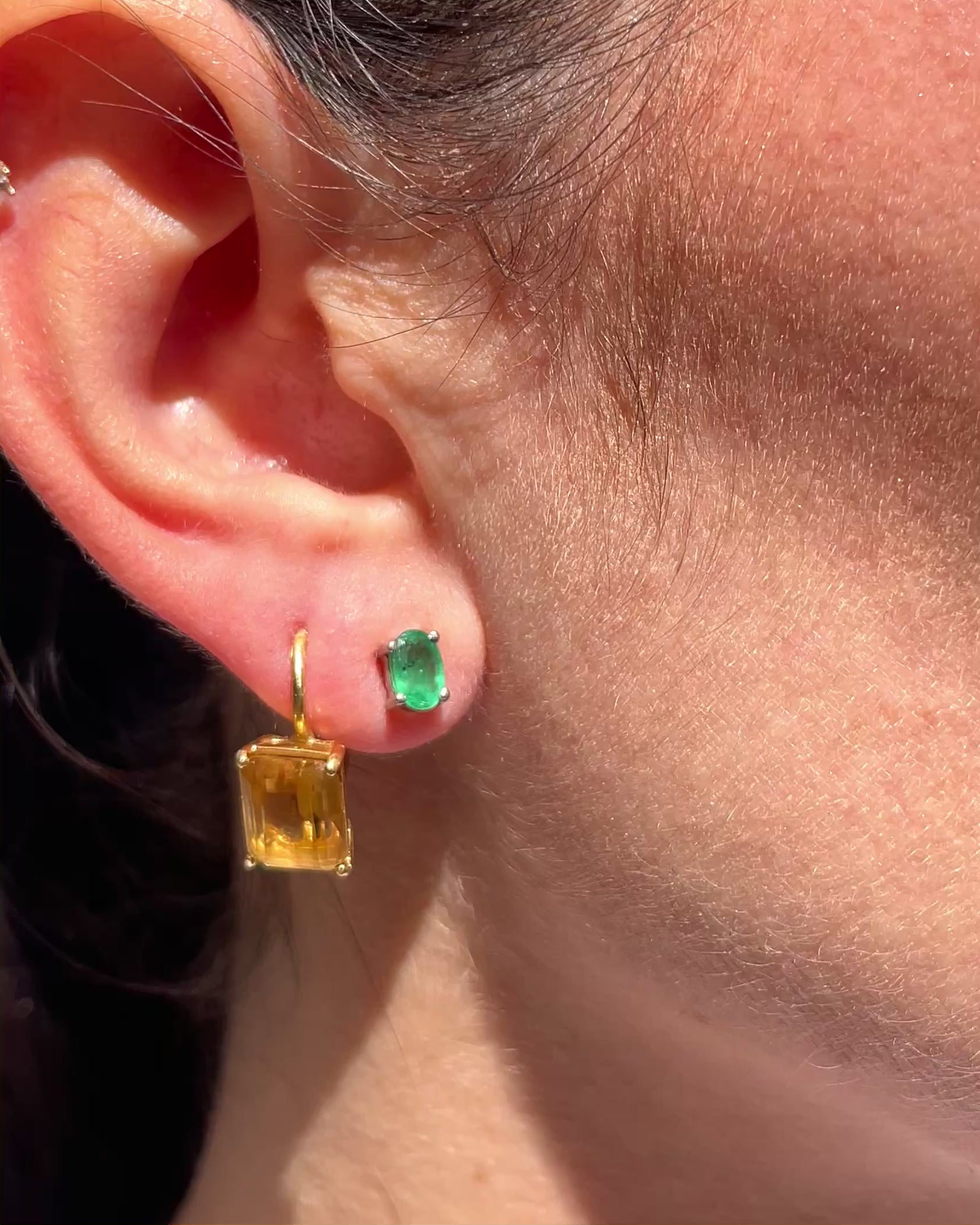 Puces Émeraudes 1 carat "Melanie"