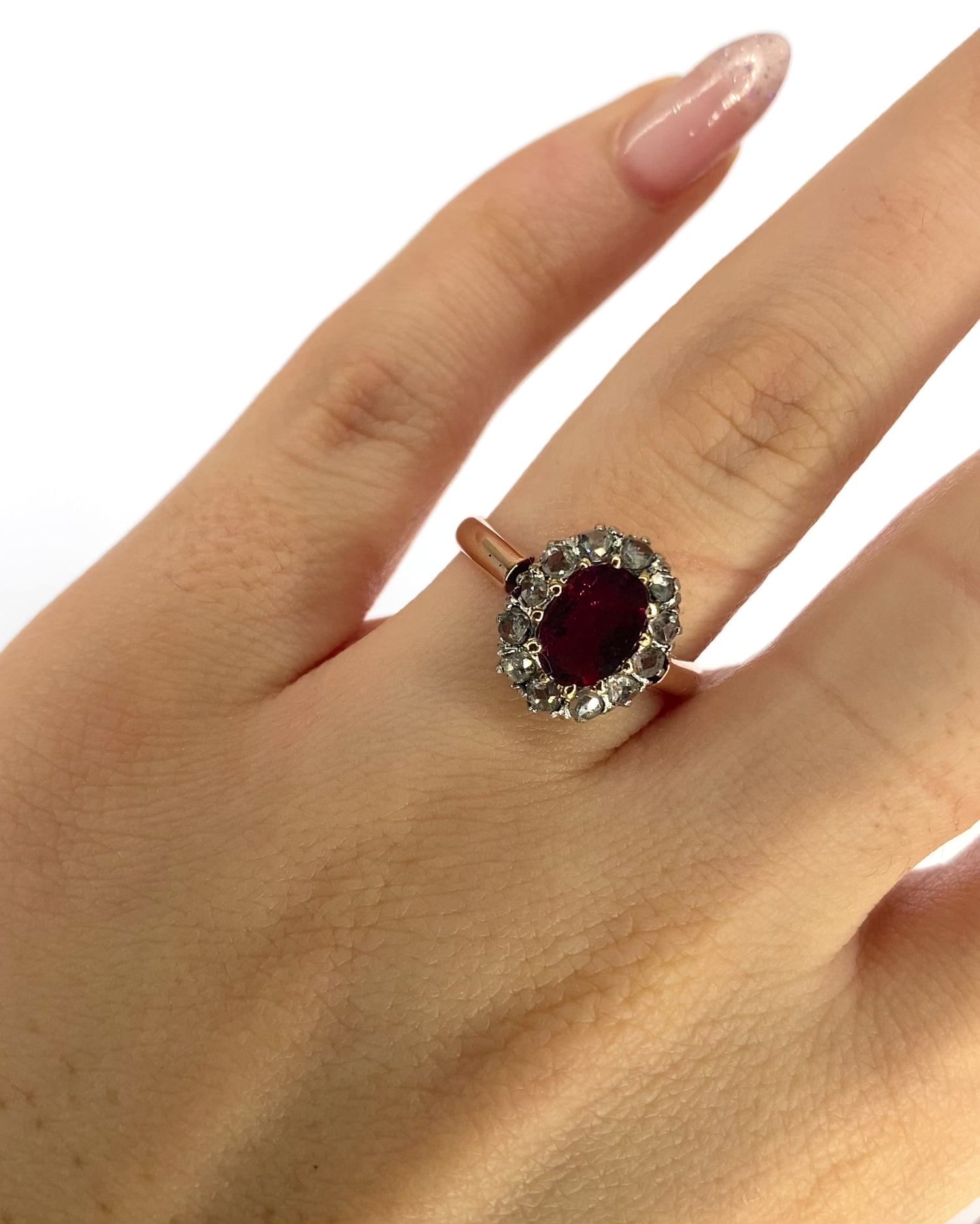 Daisy Ring Tourmaline 1.02 carat &amp; Diamonds 0.20 carat "Félicia"