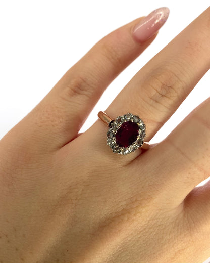 Daisy Ring Tourmaline 1.02 carat &amp; Diamonds 0.20 carat "Félicia"