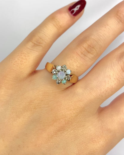 Marguerite Opal &amp; Diamond Ring "Laura"