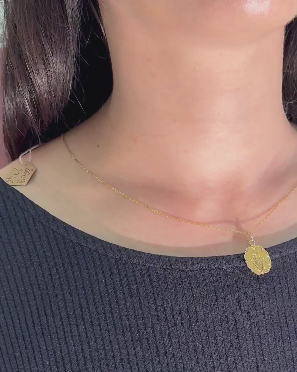 Colgante medallón de oro amarillo y rosa de 18 quilates "Yvette"