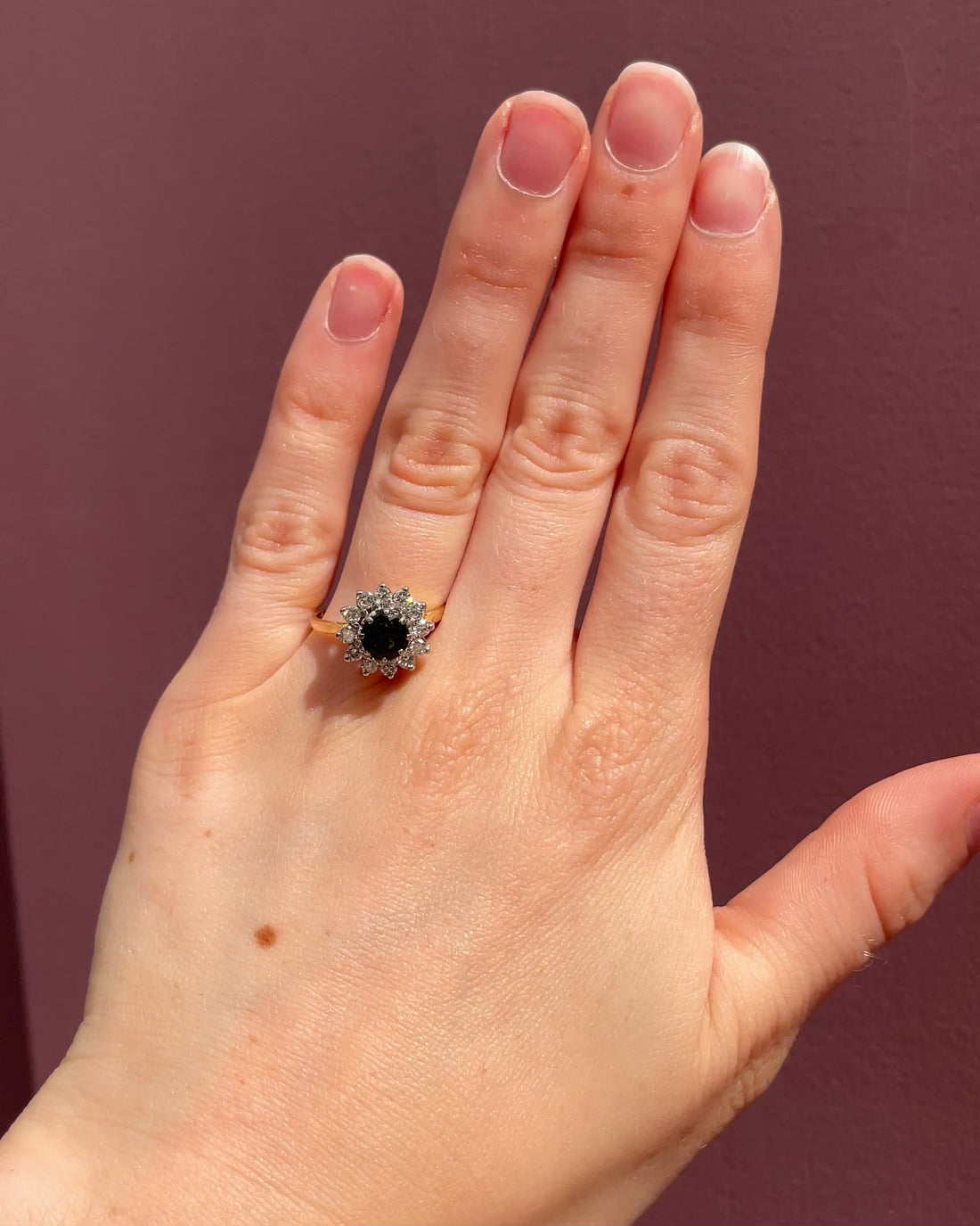 Bague Marguerite Tourmaline Verte 1 carat &amp; Diamants &quot;Késia&quot;