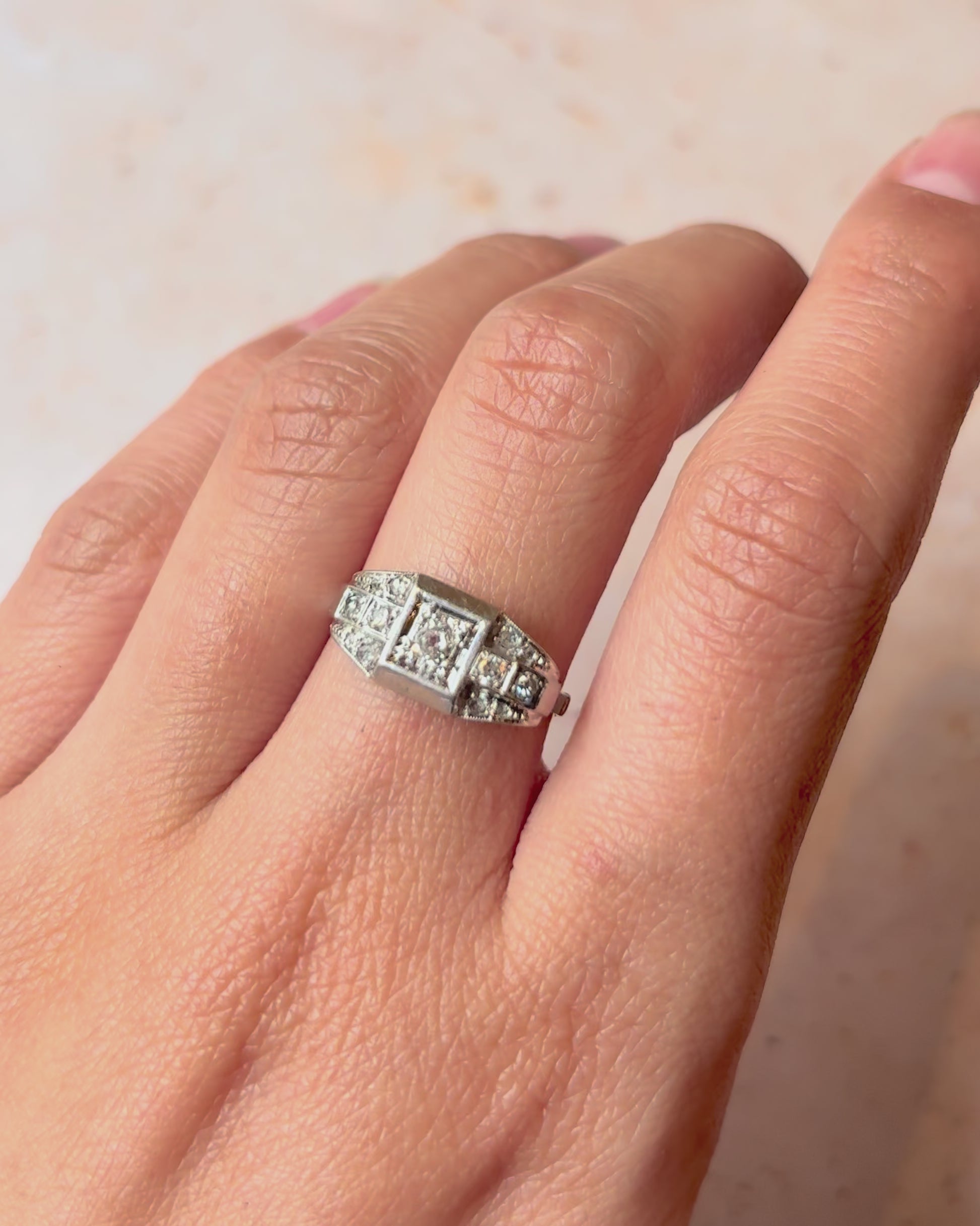 Bague Art-Déco Diamants 0.22 carat "Sybille"