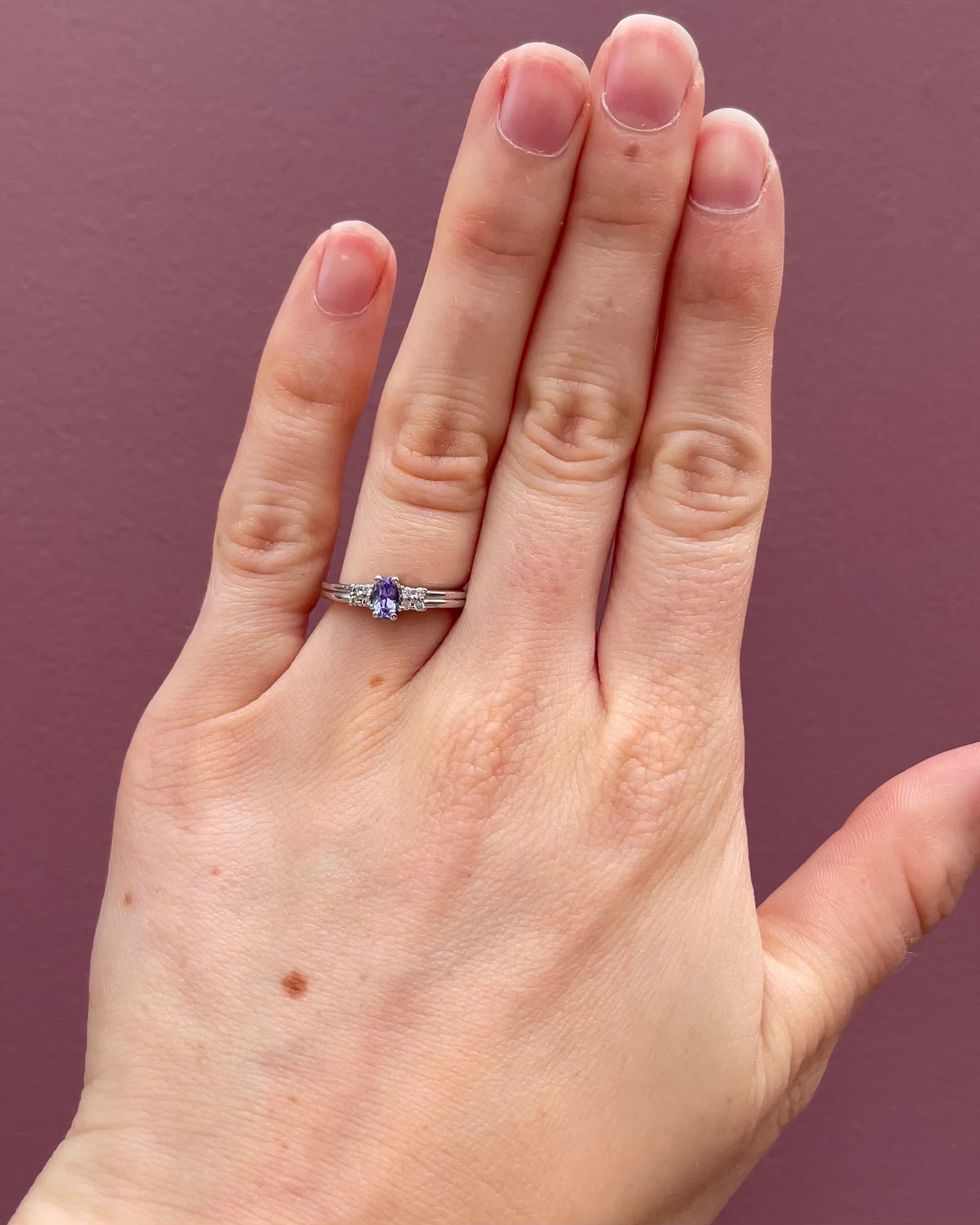 Anillo Trilogía Tanzanita y Diamantes "Avarine"