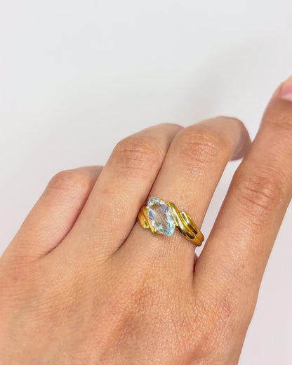 Aquamarine Tourbillon Ring 1.30 carat "Tiphaine"