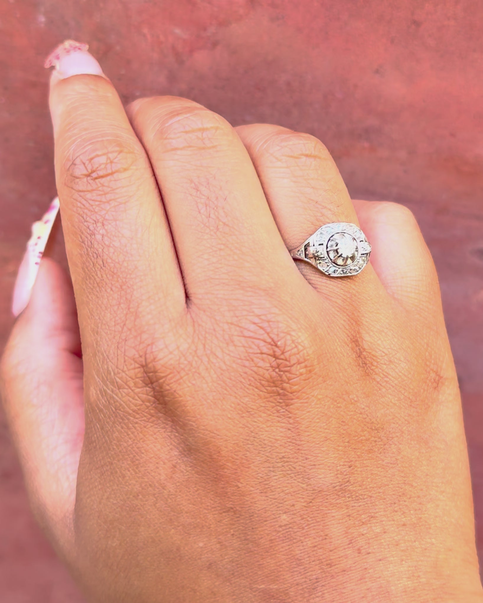 Anillo Art Déco de diamantes de 0,36 quilates "Maurine"