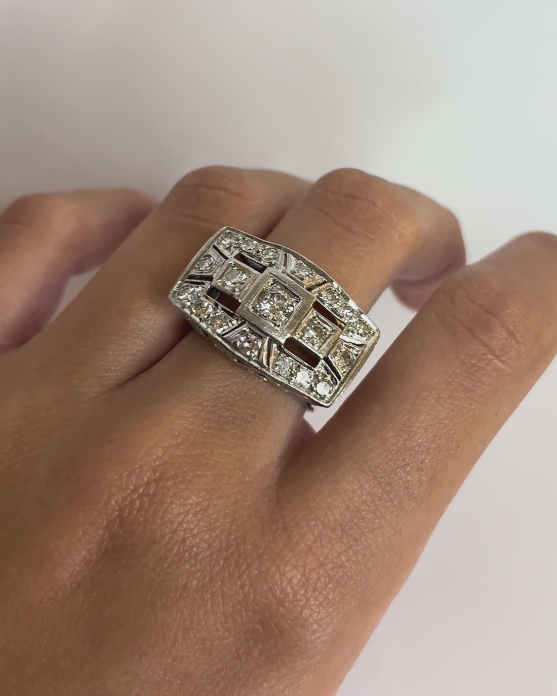 Bague Tank Diamants 1.32 carat &quot;Nadia&quot;